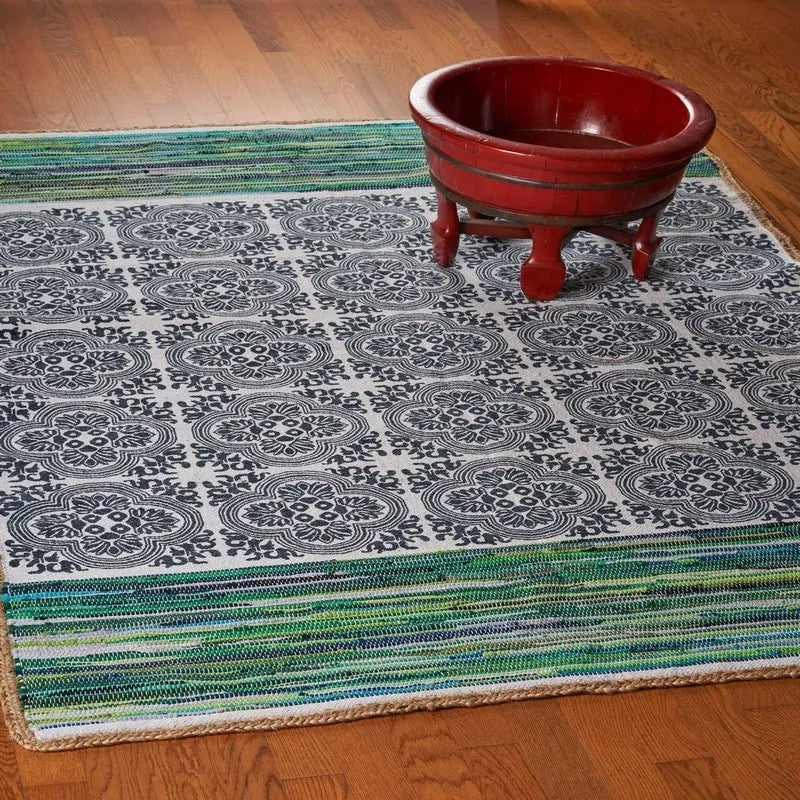 Vogue LR99971 Navy/Green Rug - Rug & Home