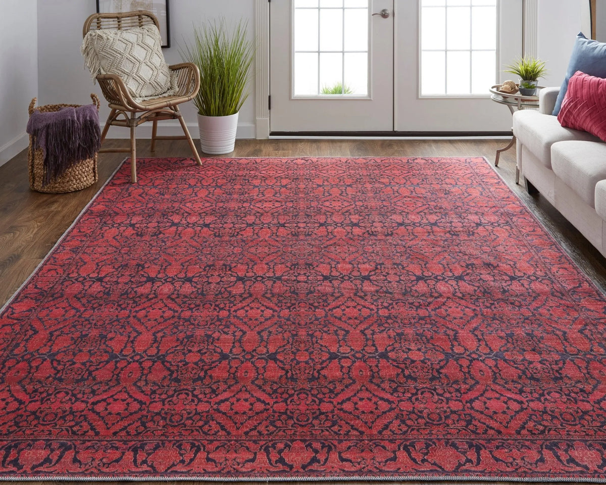 Voss VOS39H6F Red/Black Rug - Rug & Home