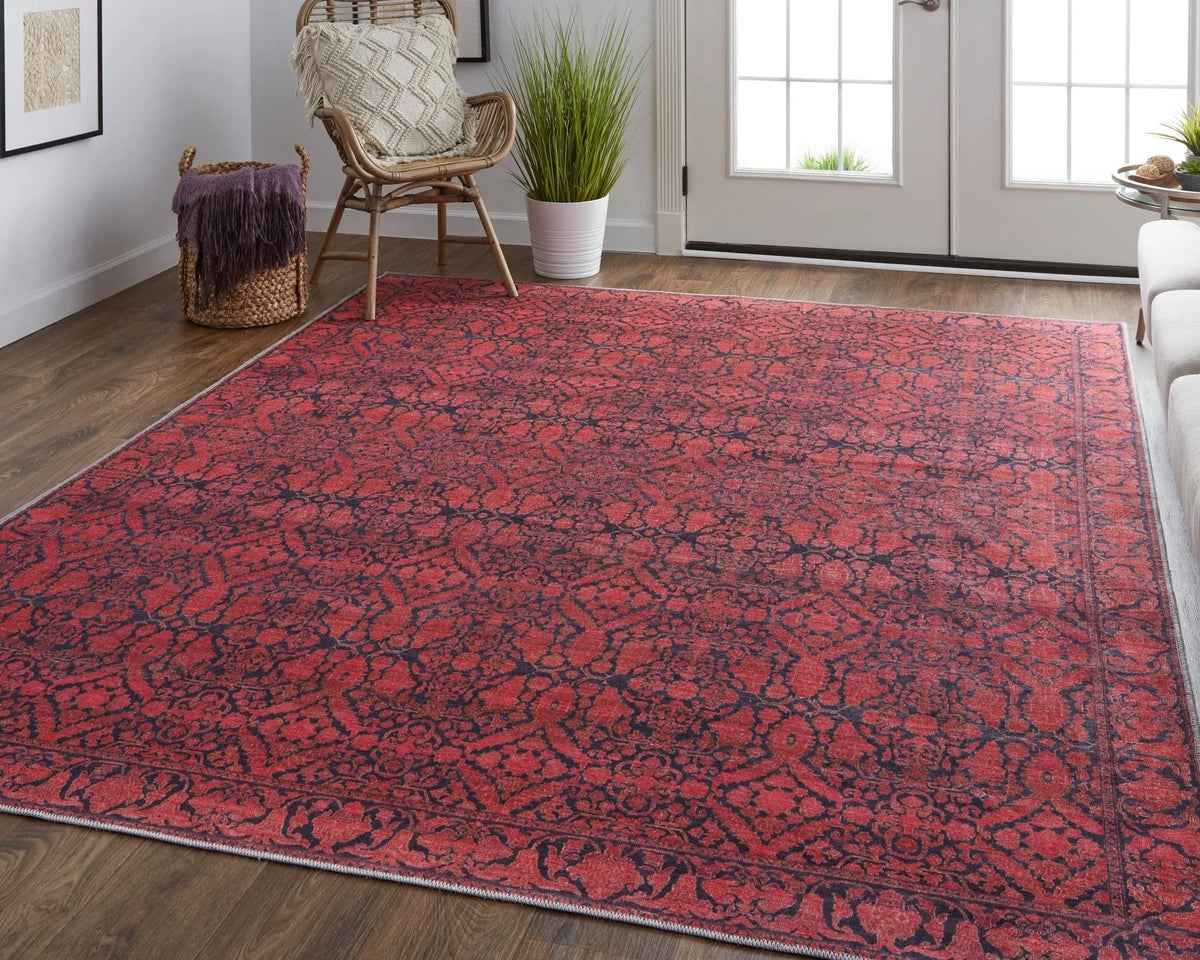 Voss VOS39H6F Red/Black Rug - Rug & Home