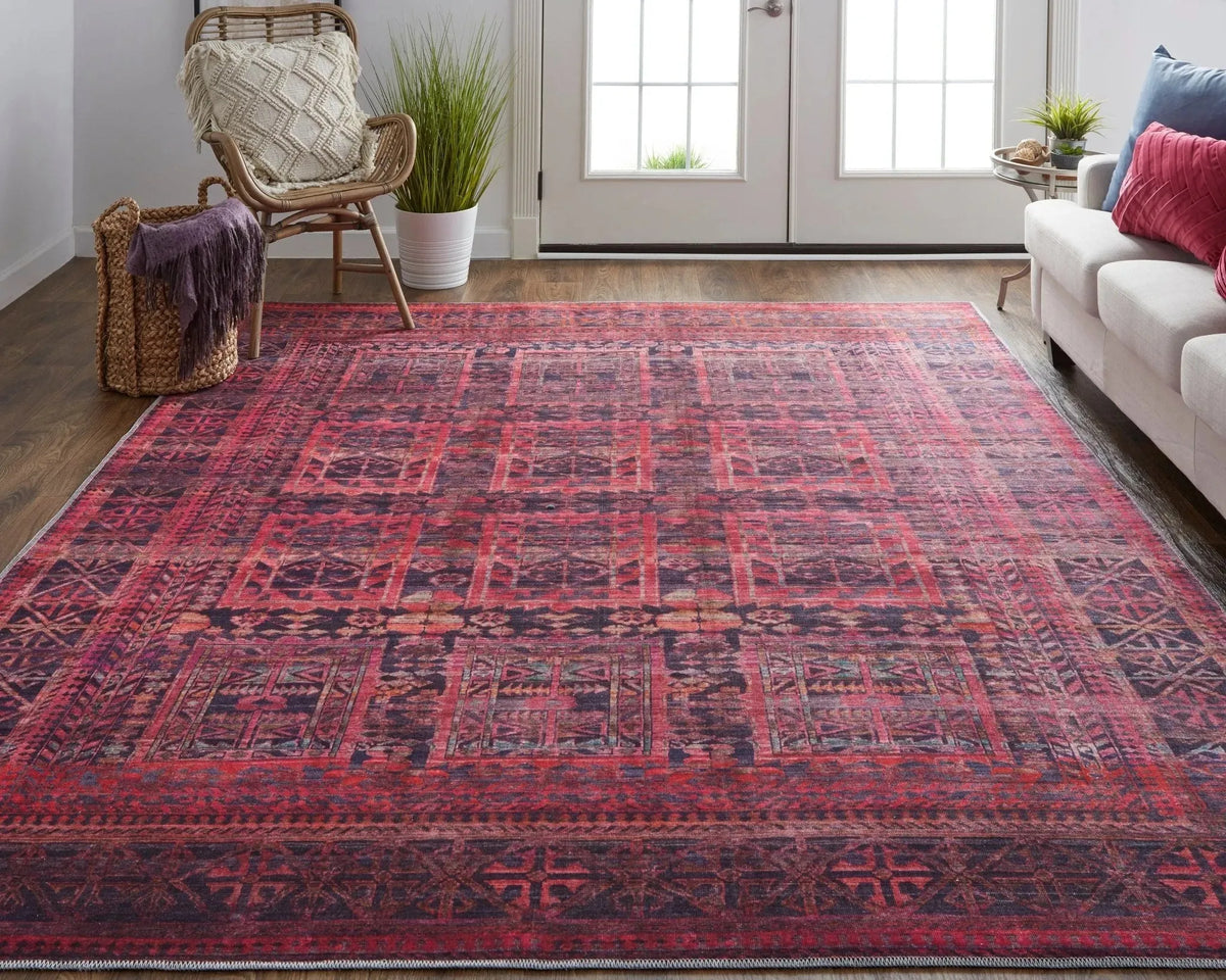 Voss VOS39H9F Red/Grey Rug