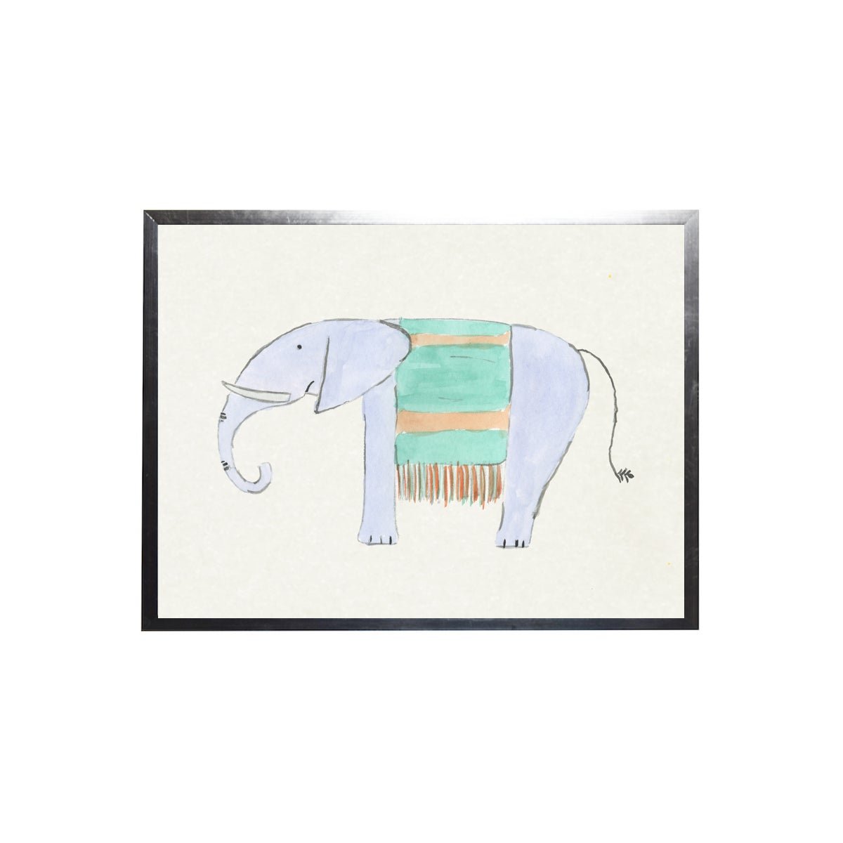 Watercolor Elephant Framed Art - Rug & Home