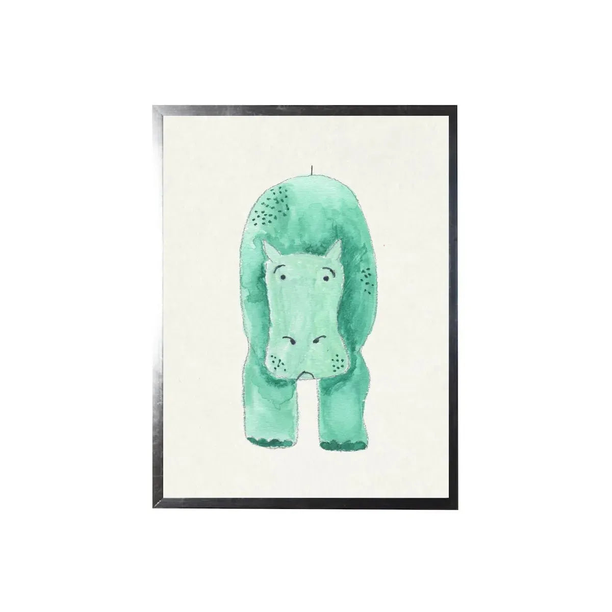 Watercolor Hippopotamas Framed Art