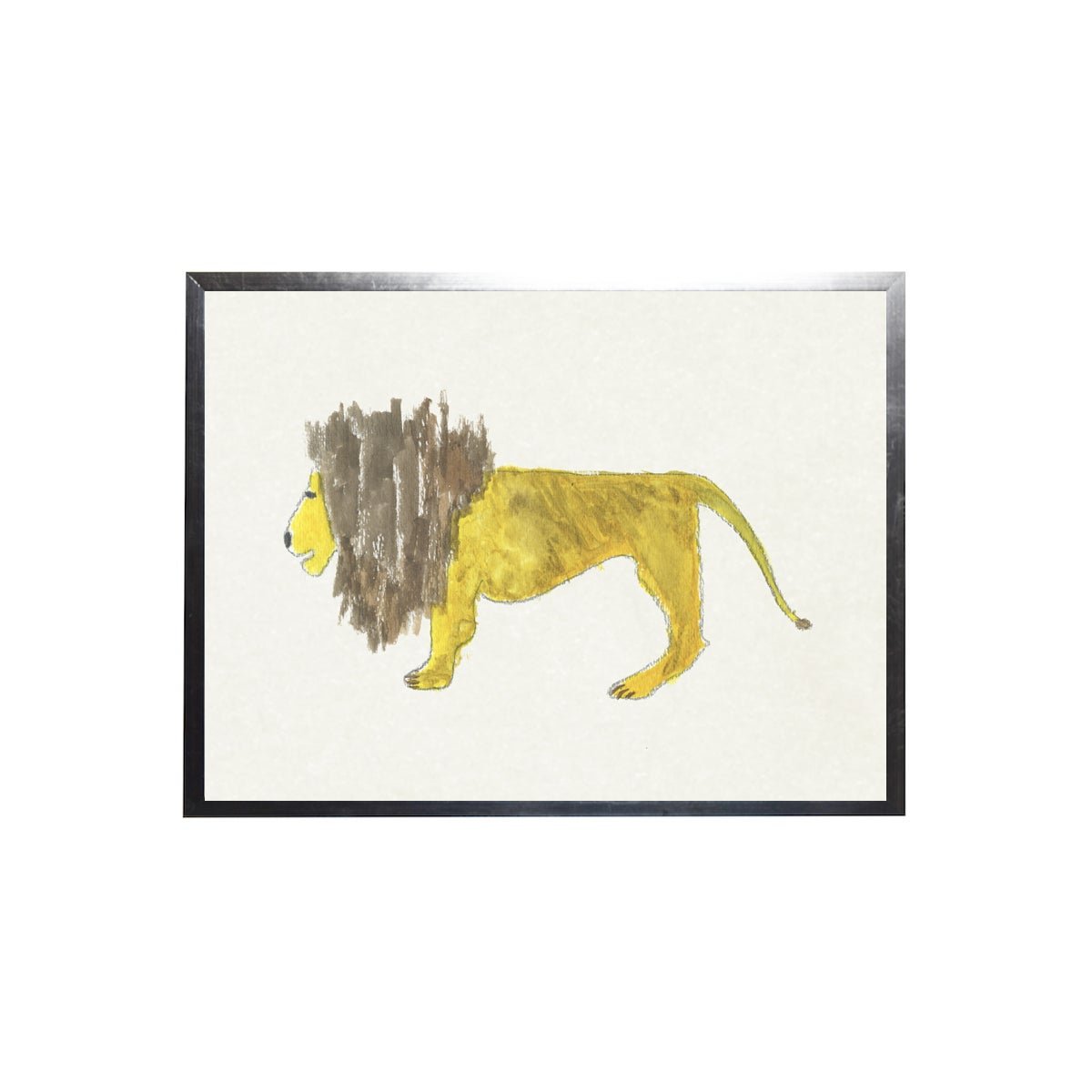 Watercolor Lion Framed Art - Rug & Home