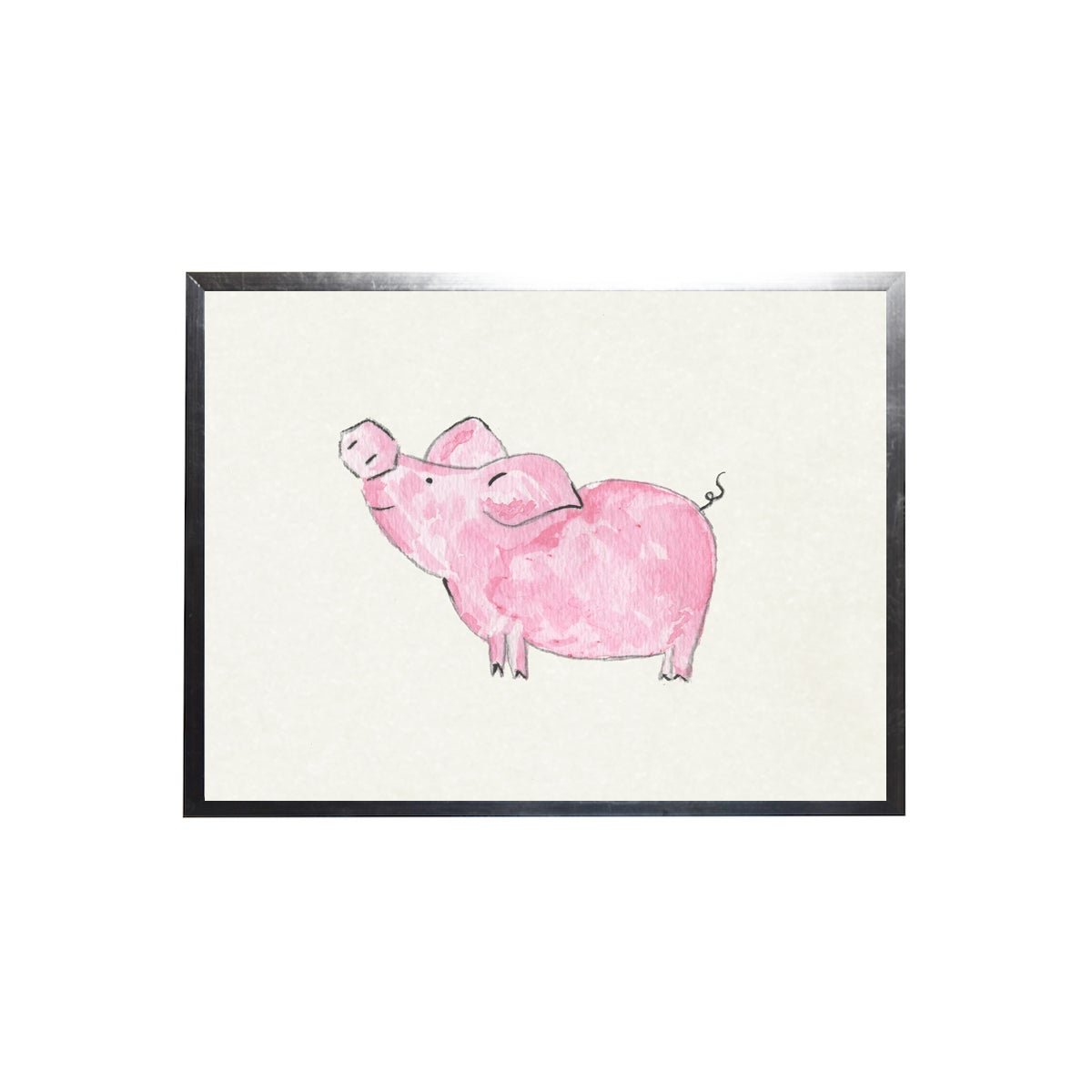 Watercolor Pig Framed Art - Rug & Home