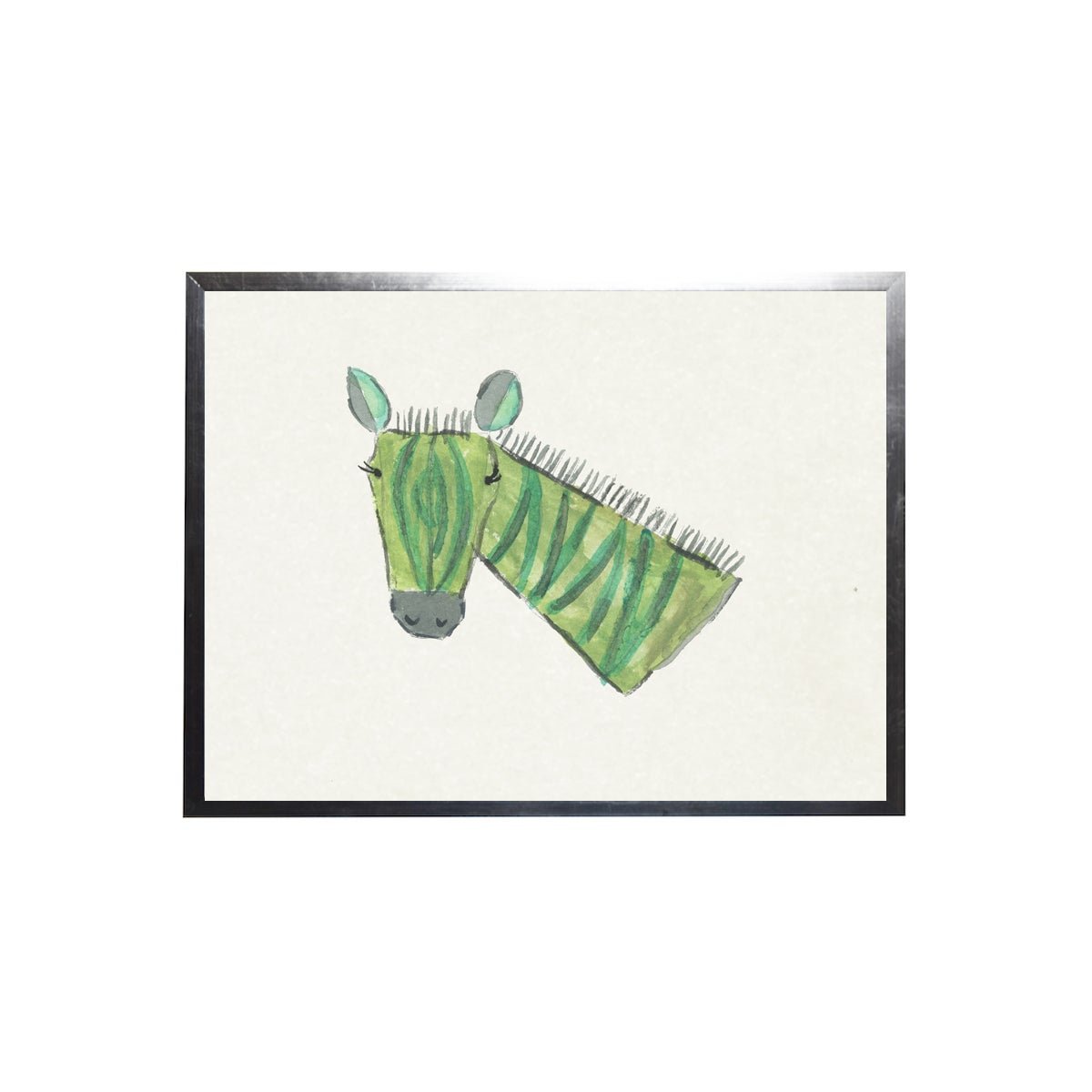 Watercolor Zebra Framed Art - Rug & Home