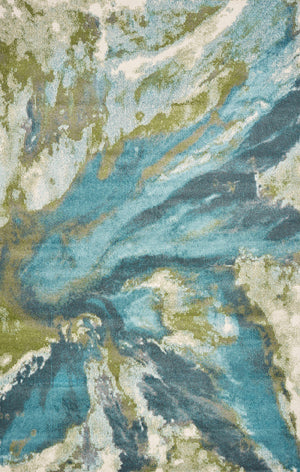 Watercolors 6234 Abstract Teal Rug - Rug & Home