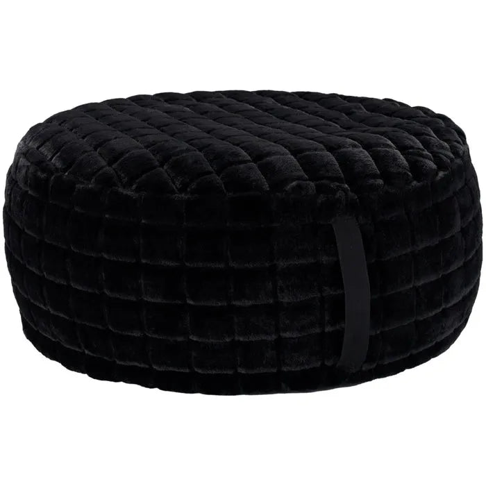 Waverly Pillows RD123 Black Pouf - Rug & Home