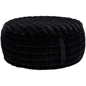 Waverly Pillows RD123 Black Pouf - Rug & Home
