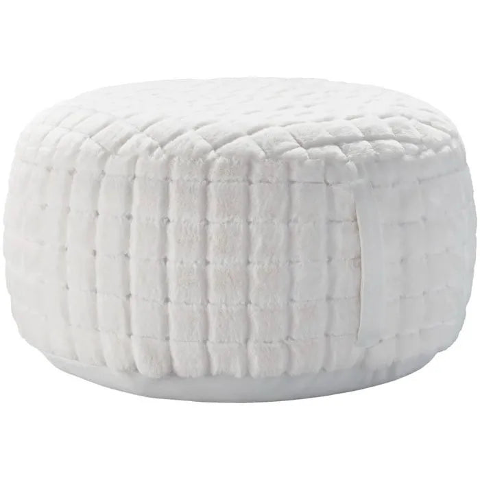 Waverly Pillows RD123 White Pouf - Rug & Home