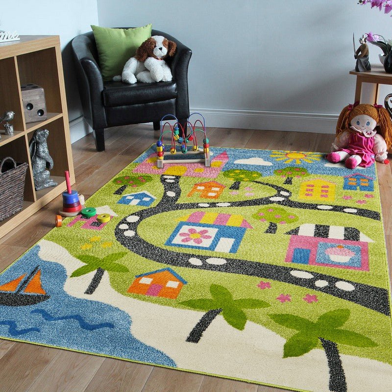 Whimsical LR81281 Green Blue Rug - Rug & Home