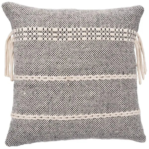 Willow 07317BKN Black/Natural Pillow - Rug & Home