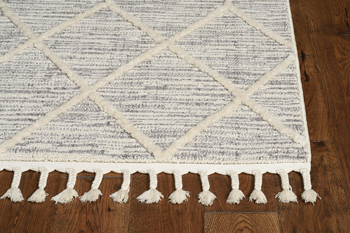 Willow 1102 Honeycomb Ivory Grey Rug - Rug & Home