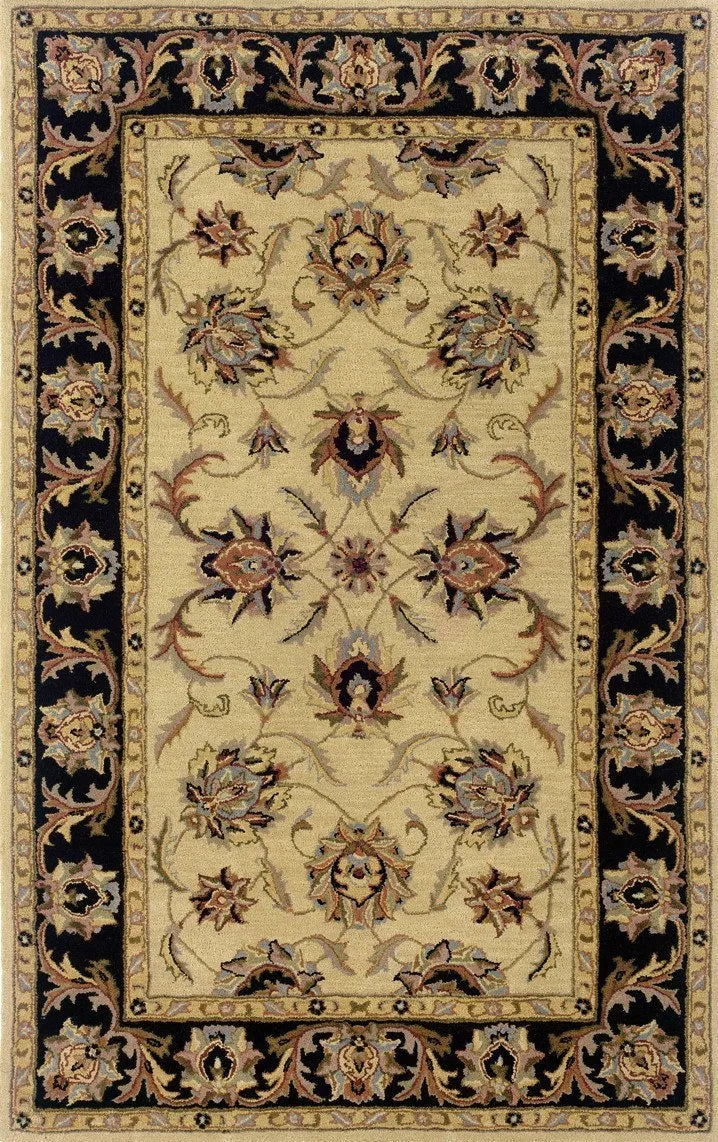 Windsor 23105 Ivory Black Rug - Rug & Home