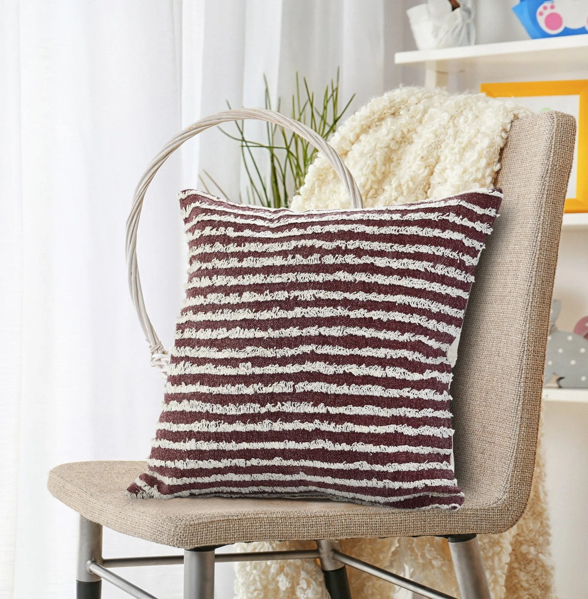 Wispy Ways Lr07712 Merlot/Cream Pillow - Rug & Home