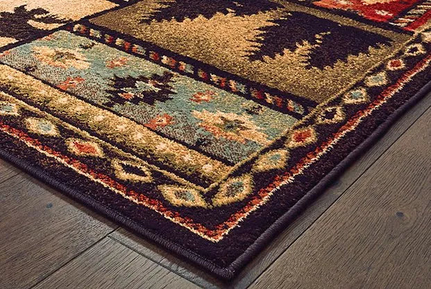 Woodlands 1041C Black Multi Rug - Rug & Home