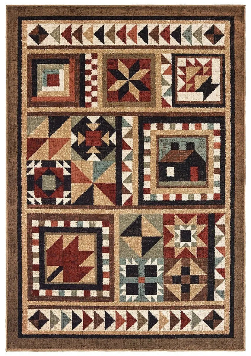 Woodlands 9596A Brown Multi Rug - Rug & Home