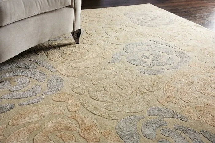 Wool & Silk CGS20 Sand Shell/Light Chic Grey Rug - Rug & Home