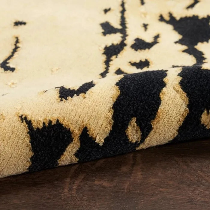 Wool & Silk CGS36 Gold/Black Rug - Rug & Home