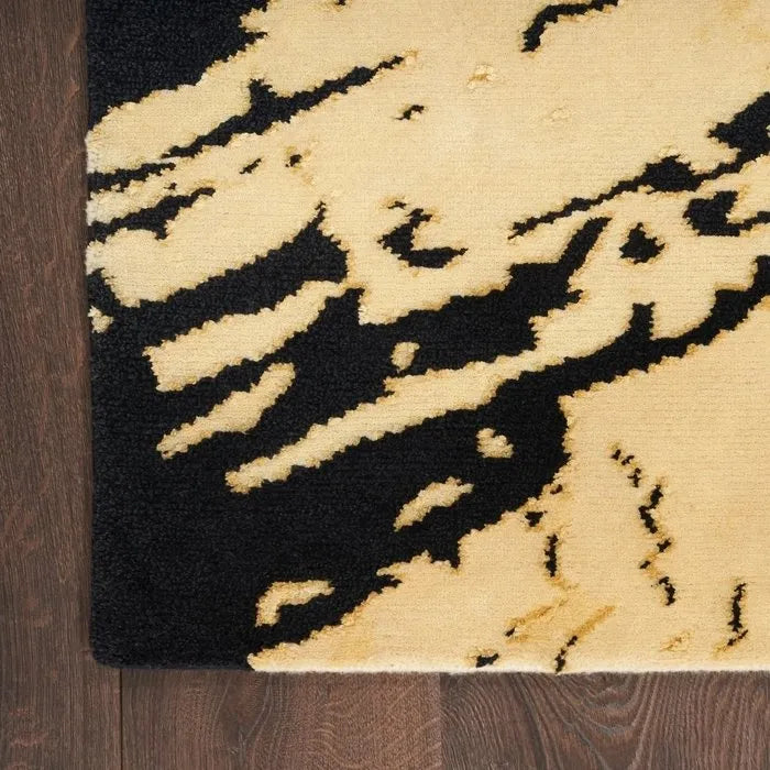 Wool & Silk CGS36 Gold/Black Rug - Rug & Home