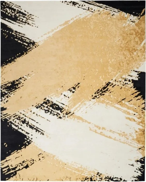 Wool & Silk CGS36 Gold/Black Rug - Rug & Home