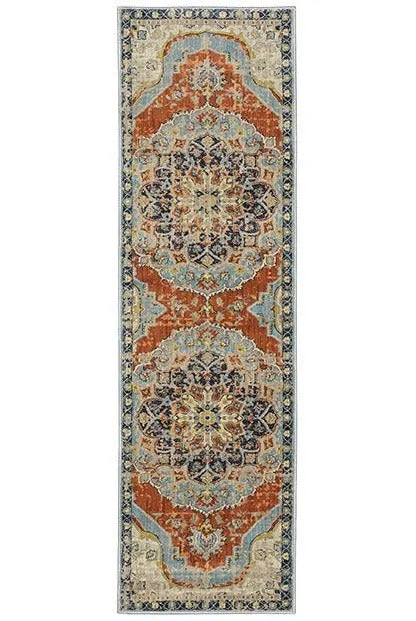 Xanadu 1332Q Orange/Blue Rug - Rug & Home