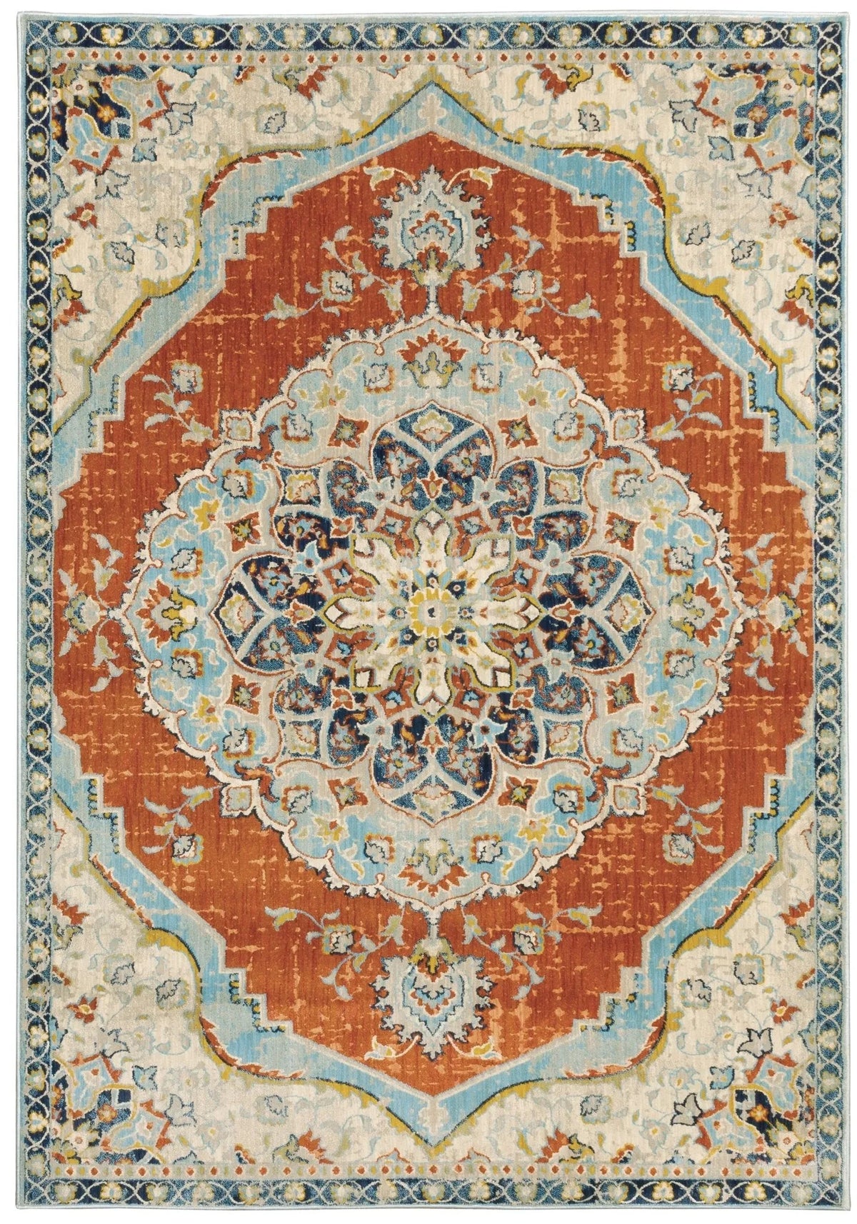 Xanadu 1332Q Orange/Blue Rug - Rug & Home