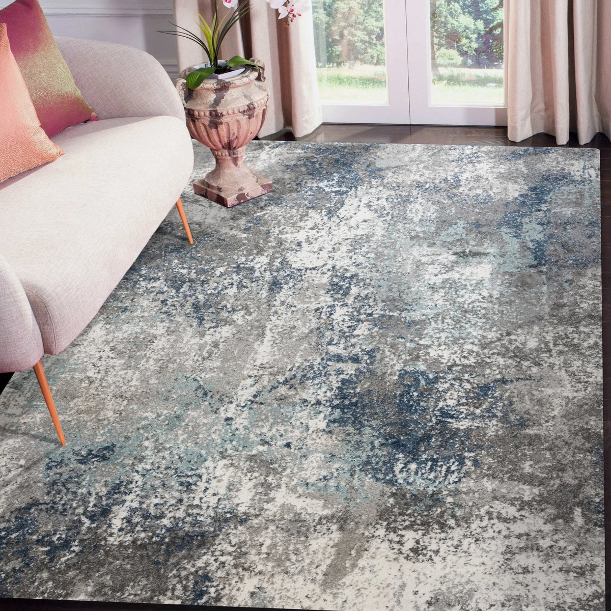 Yasmin YAS-7 Blue/Grey Rug - Rug & Home