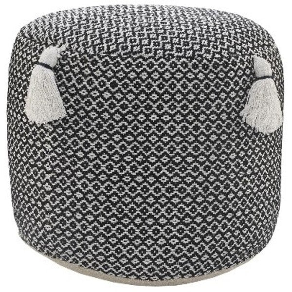 Zadia 34032BLK Black Pouf - Rug & Home