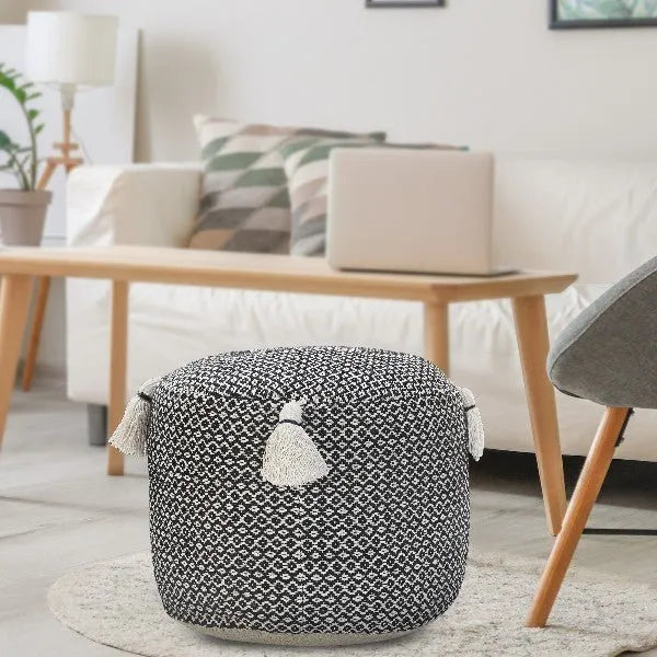 Zadia 34032BLK Black Pouf