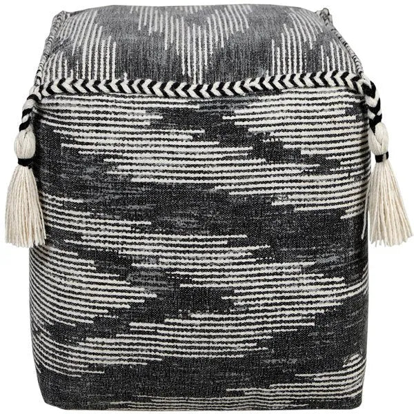 Zadia 34035GRY Grey Pouf - Rug & Home