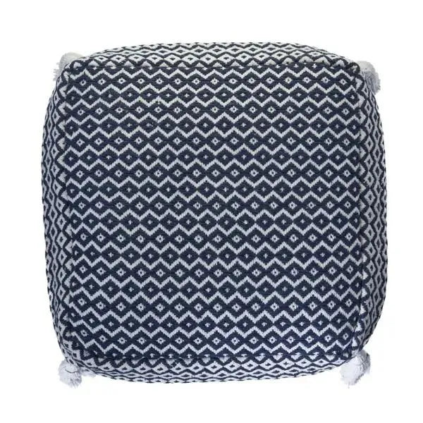 Zadia 99762NVI Navy/Ivory Pouf