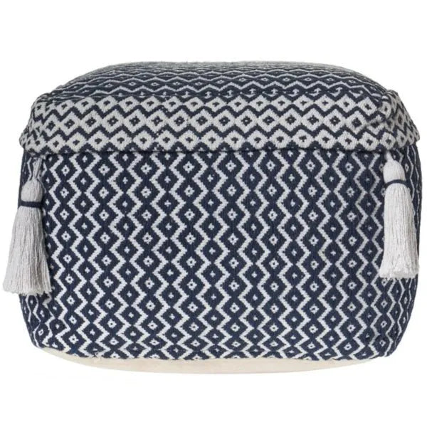 Zadia 99762NVI Navy/Ivory Pouf - Rug & Home