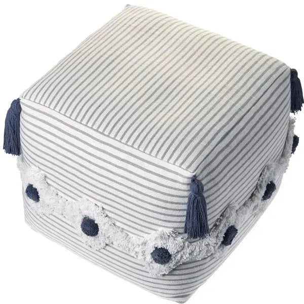 Zadia 99769GYW Grey/White Pouf