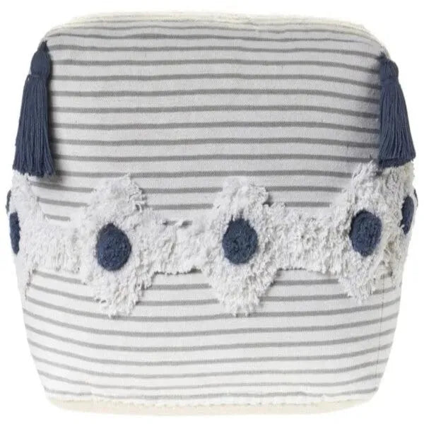 Zadia 99769GYW Grey/White Pouf