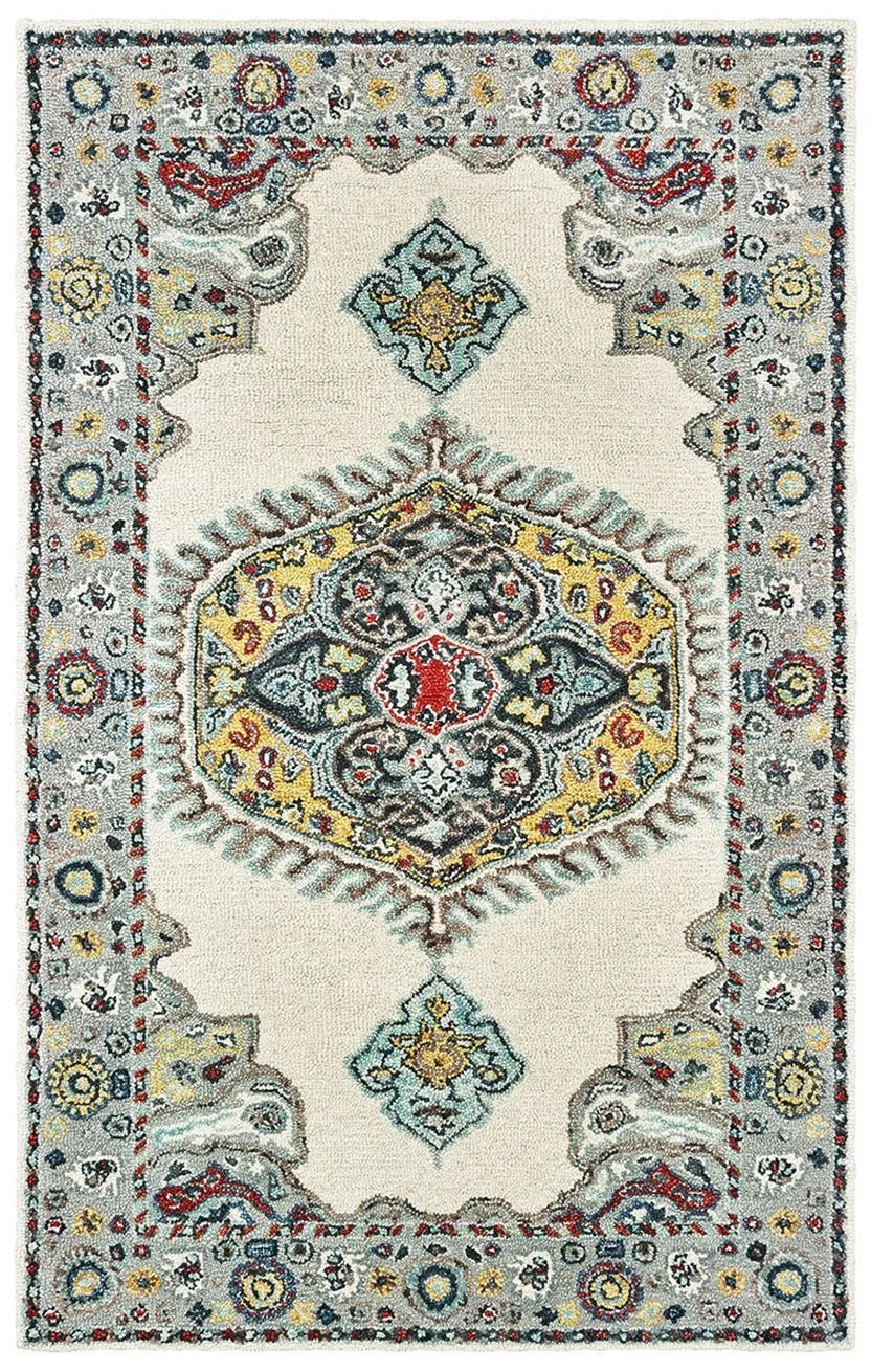 Zahra 75505 Ivory Grey Rug - Rug & Home