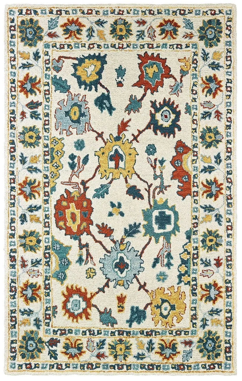 Zahra 75507 Ivory Gold Rug - Rug & Home