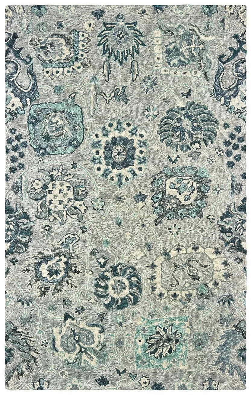 Zahra 75508 Grey Blue Rug - Rug & Home