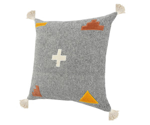 Zeal Lr07716 Gray/Black/Orange Pillow - Rug & Home