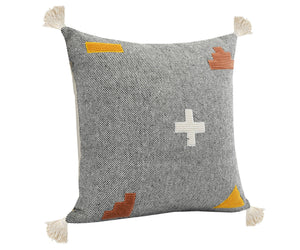 Zeal Lr07716 Gray/Black/Orange Pillow - Rug & Home