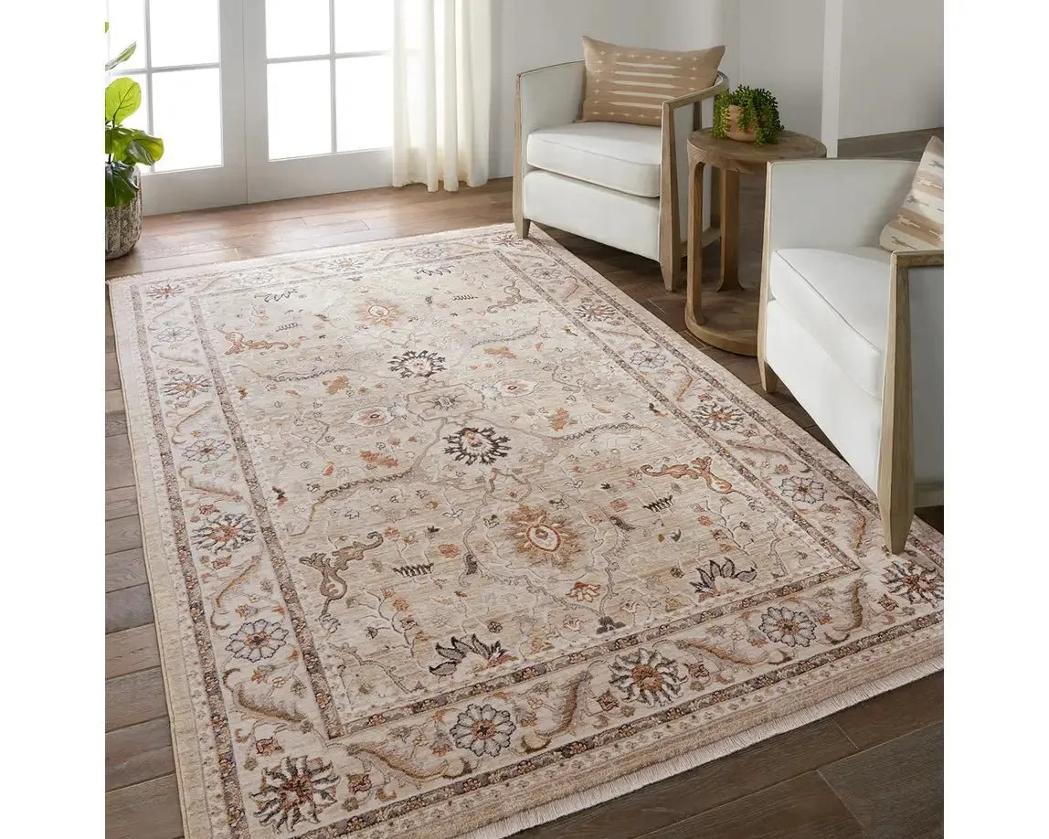 Zefira ZFA19 Beige/Grey Rug - Rug & Home