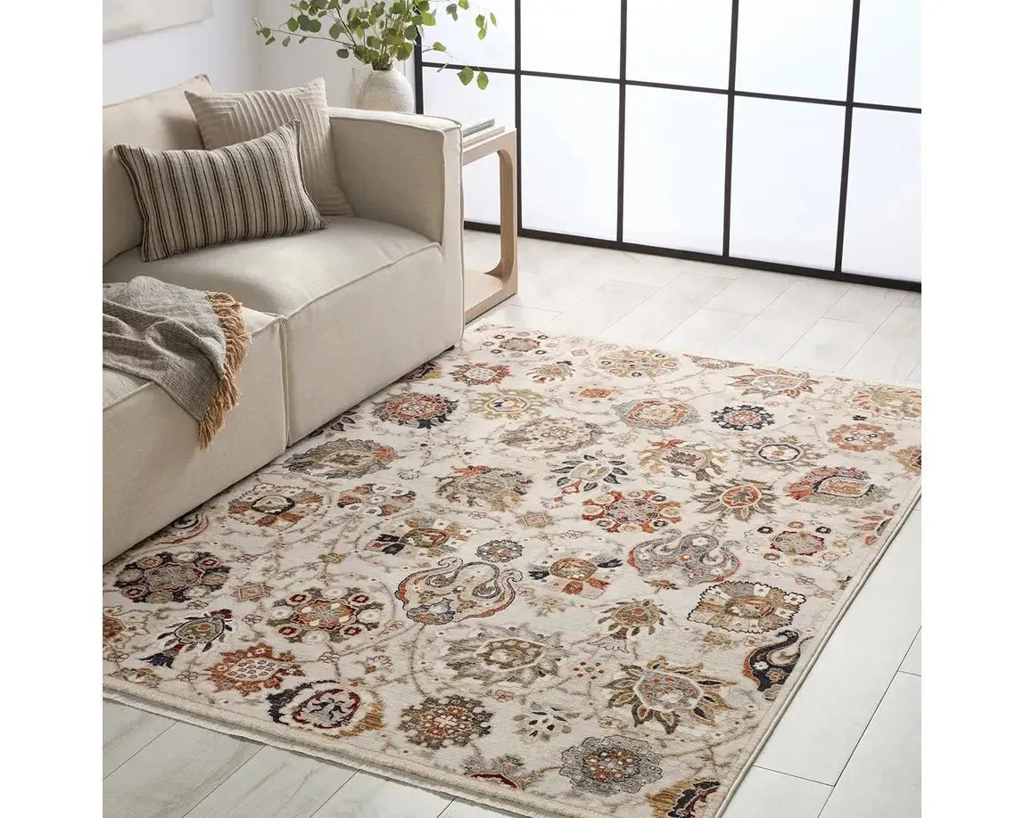 Zefira ZFA20 Cream/Red Rug - Rug & Home