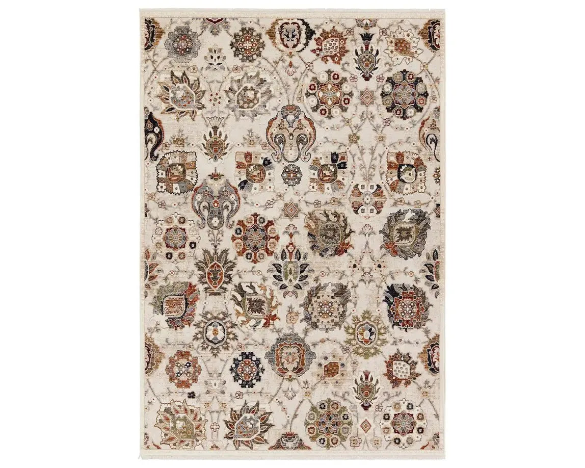 Zefira ZFA20 Cream/Red Rug - Rug & Home