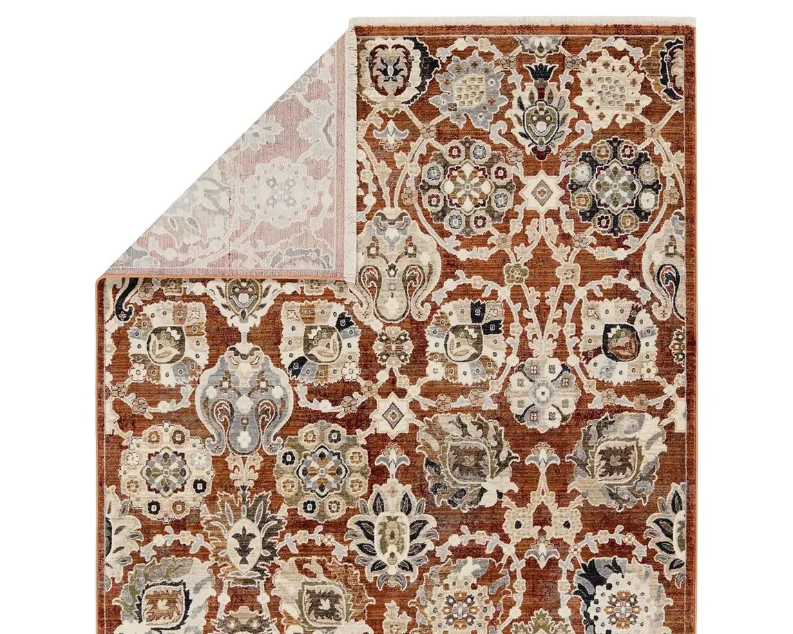 Zefira ZFA22 Orange/Cream Rug - Rug & Home