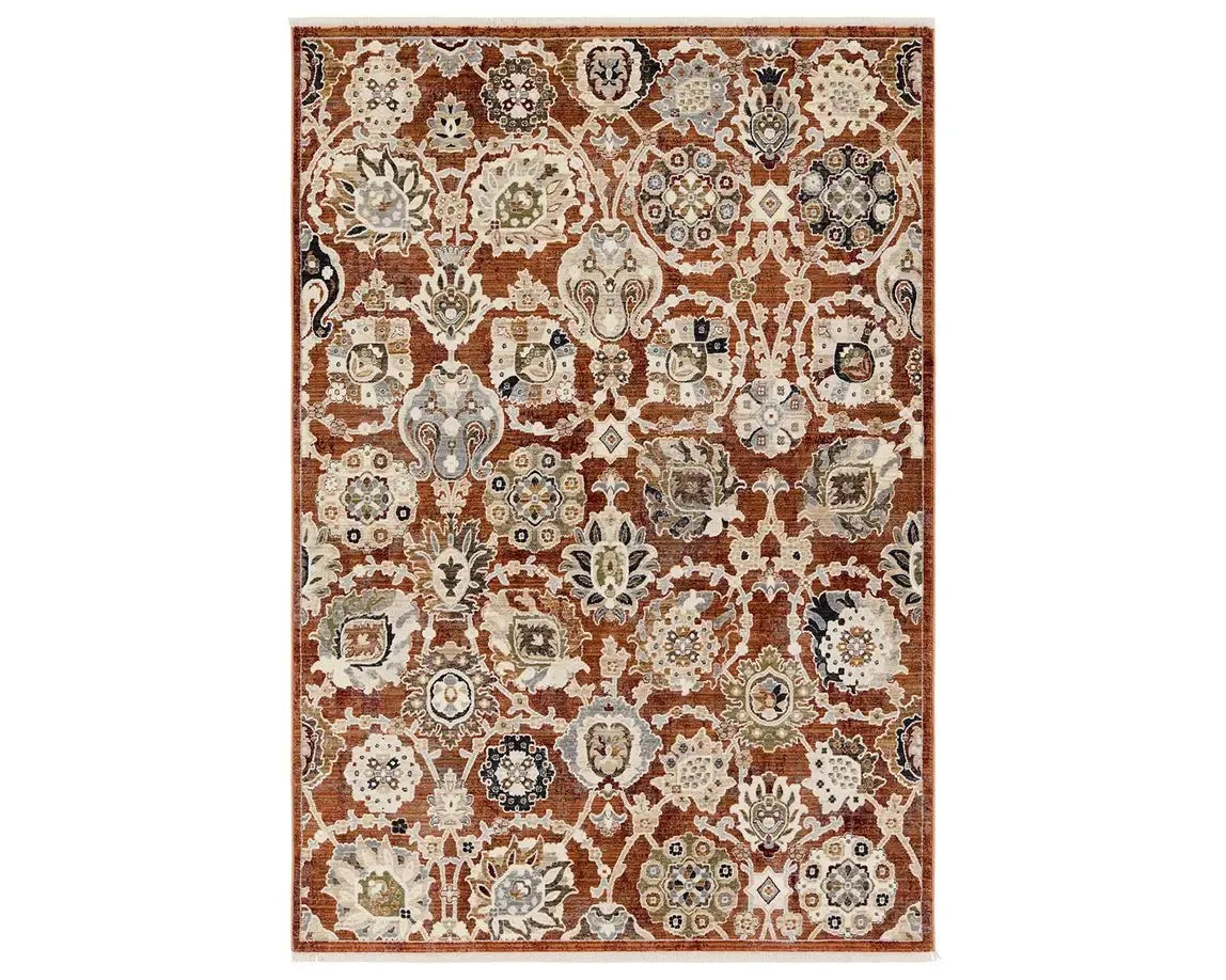 Zefira ZFA22 Orange/Cream Rug - Rug & Home