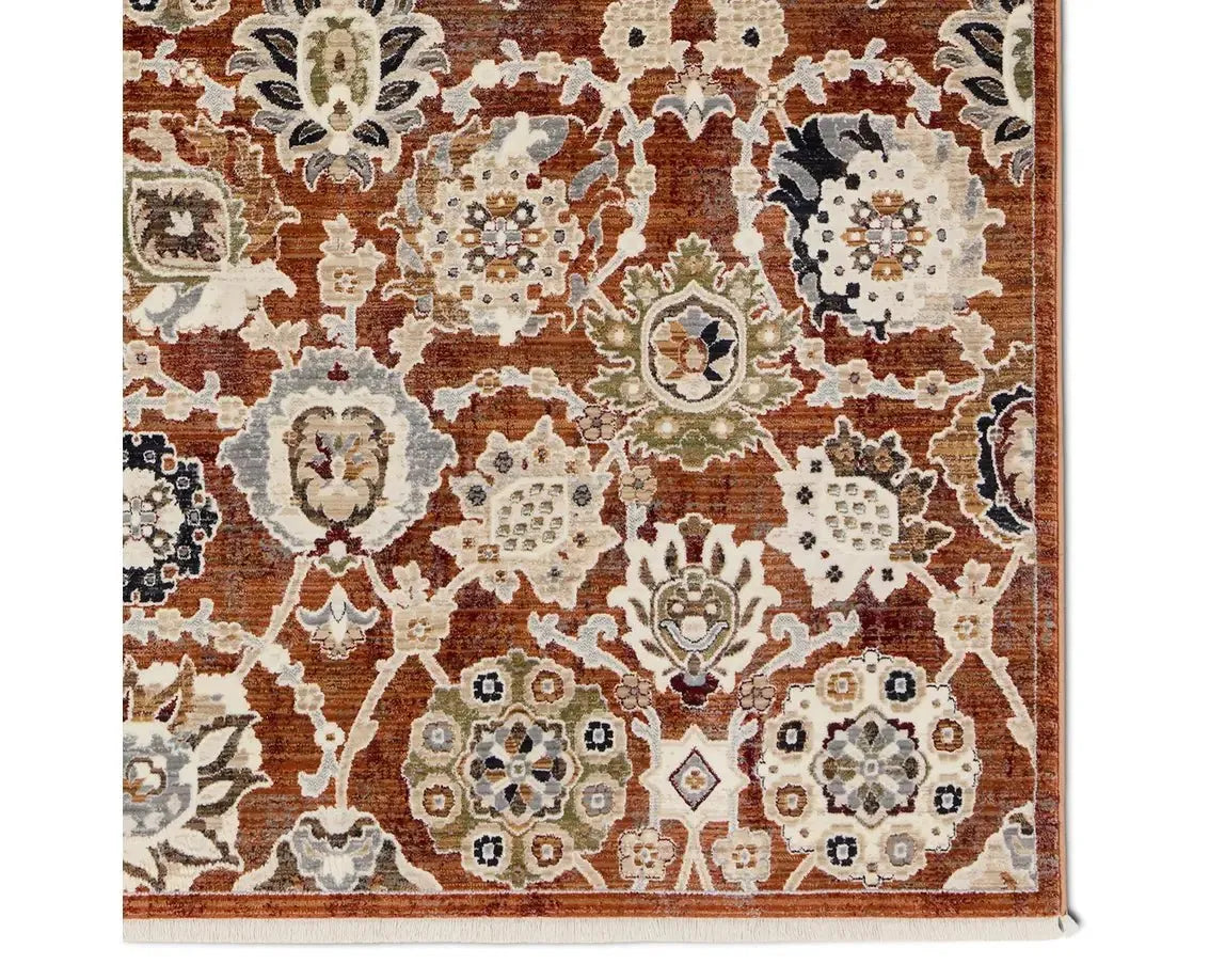 Zefira ZFA22 Orange/Cream Rug - Rug & Home