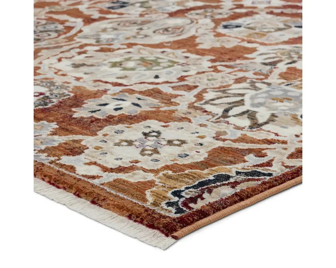 Zefira ZFA22 Orange/Cream Rug - Rug & Home