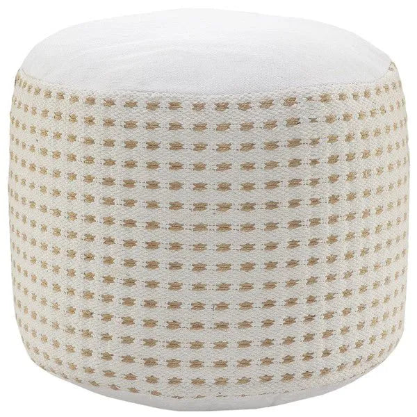 Zion 34029NTW Natural/White Pouf