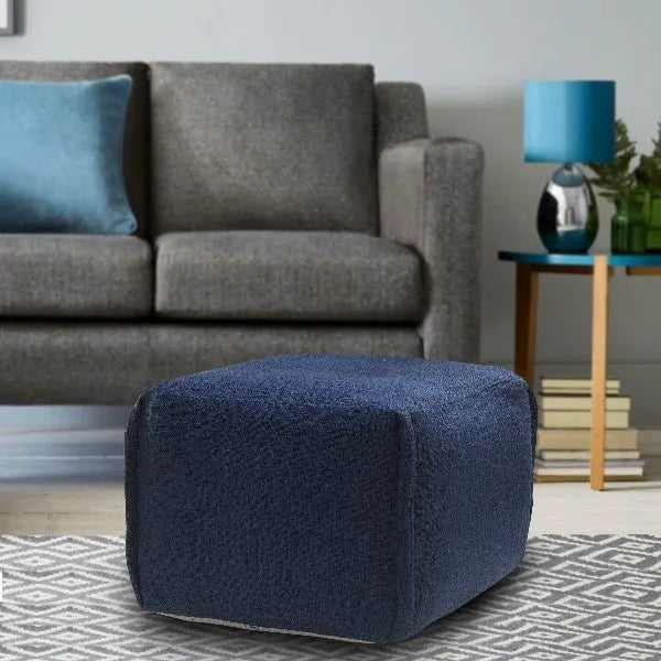 Zion 34033ENS Insignia Blue Pouf - Rug & Home