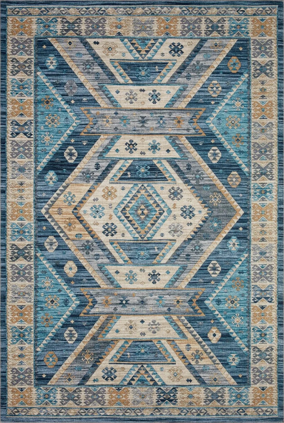 Zion Zio-02 Ocean/Gold Rug - Rug & Home